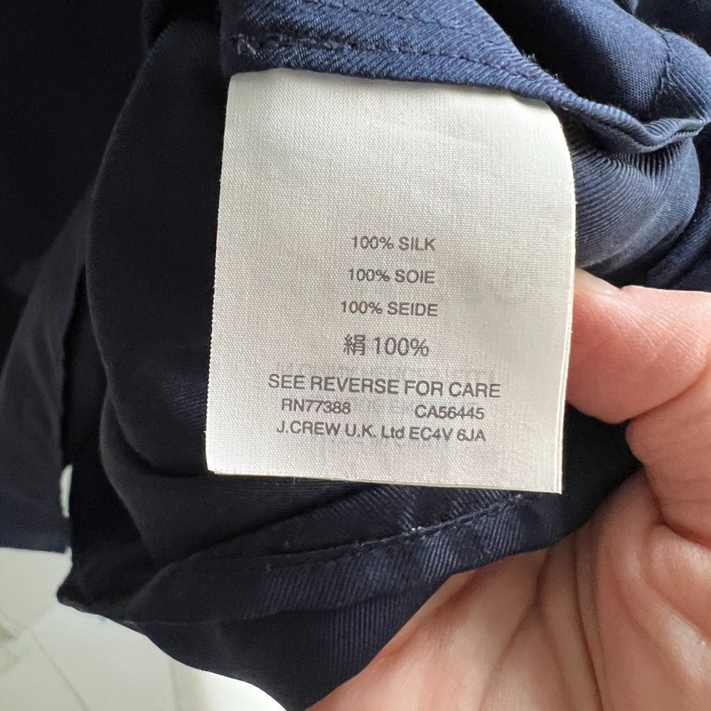 J. Crew Navy Ruffle Blouse - Picture 6 of 6